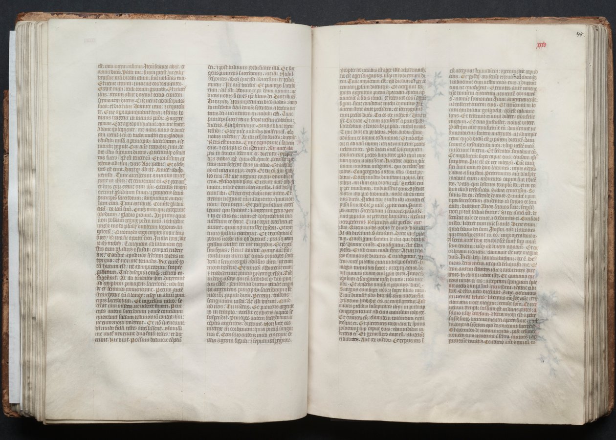 Het Gotha-missaal: Fol. 45r, tekst, ca. 1375 door Master of the Boqueteaux