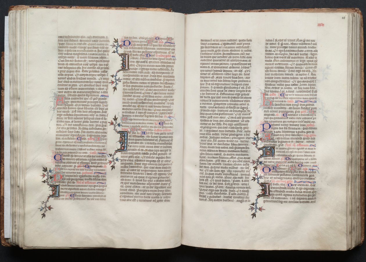 Het Gotha Missaal: Fol. 45v, Tekst, ca. 1375 door Master of the Boqueteaux