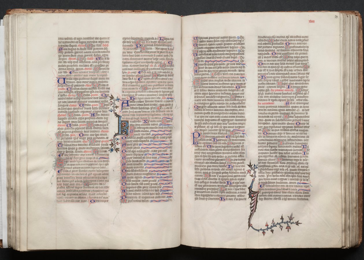 Het Gotha Missaal: Fol. 53v, Tekst, ca. 1375 door Master of the Boqueteaux