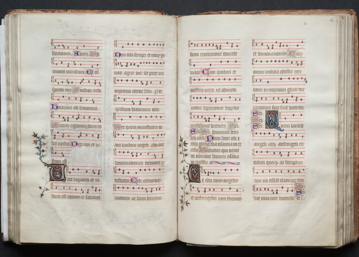 Het Gotha Missaal: Fol. 61v, Tekst, ca. 1375 door Master of the Boqueteaux