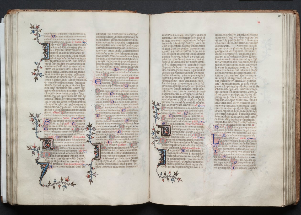 Het Gotha Missaal: Fol. 70v, Tekst, ca. 1375 door Master of the Boqueteaux