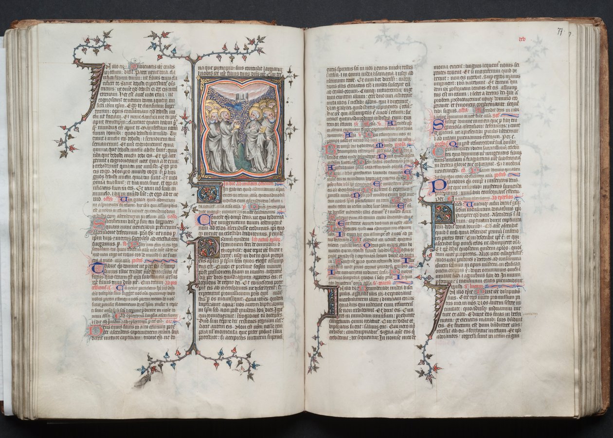 Het Gotha Missaal: Fol. 76v, De Hemelvaart, ca. 1375 door Master of the Boqueteaux