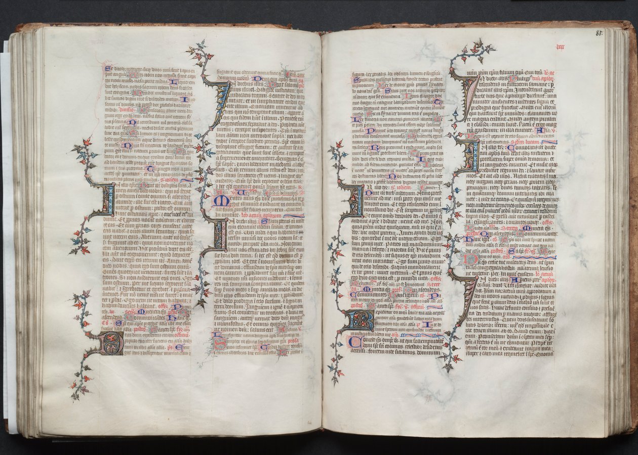 Het Gotha Missaal: Fol. 81r, Tekst, ca. 1375 door Master of the Boqueteaux