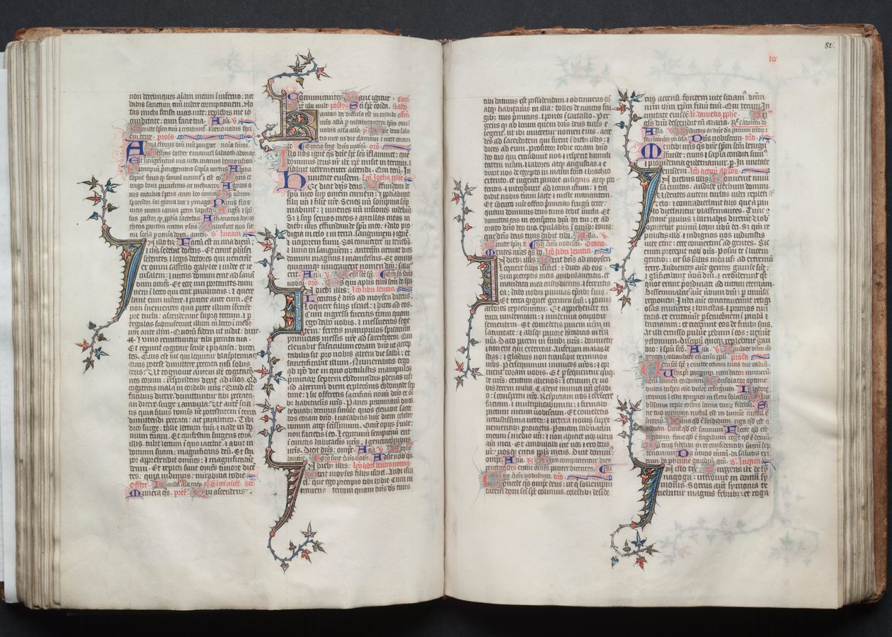Het Gotha Missaal: Fol. 81v, Tekst, ca. 1375 door Master of the Boqueteaux