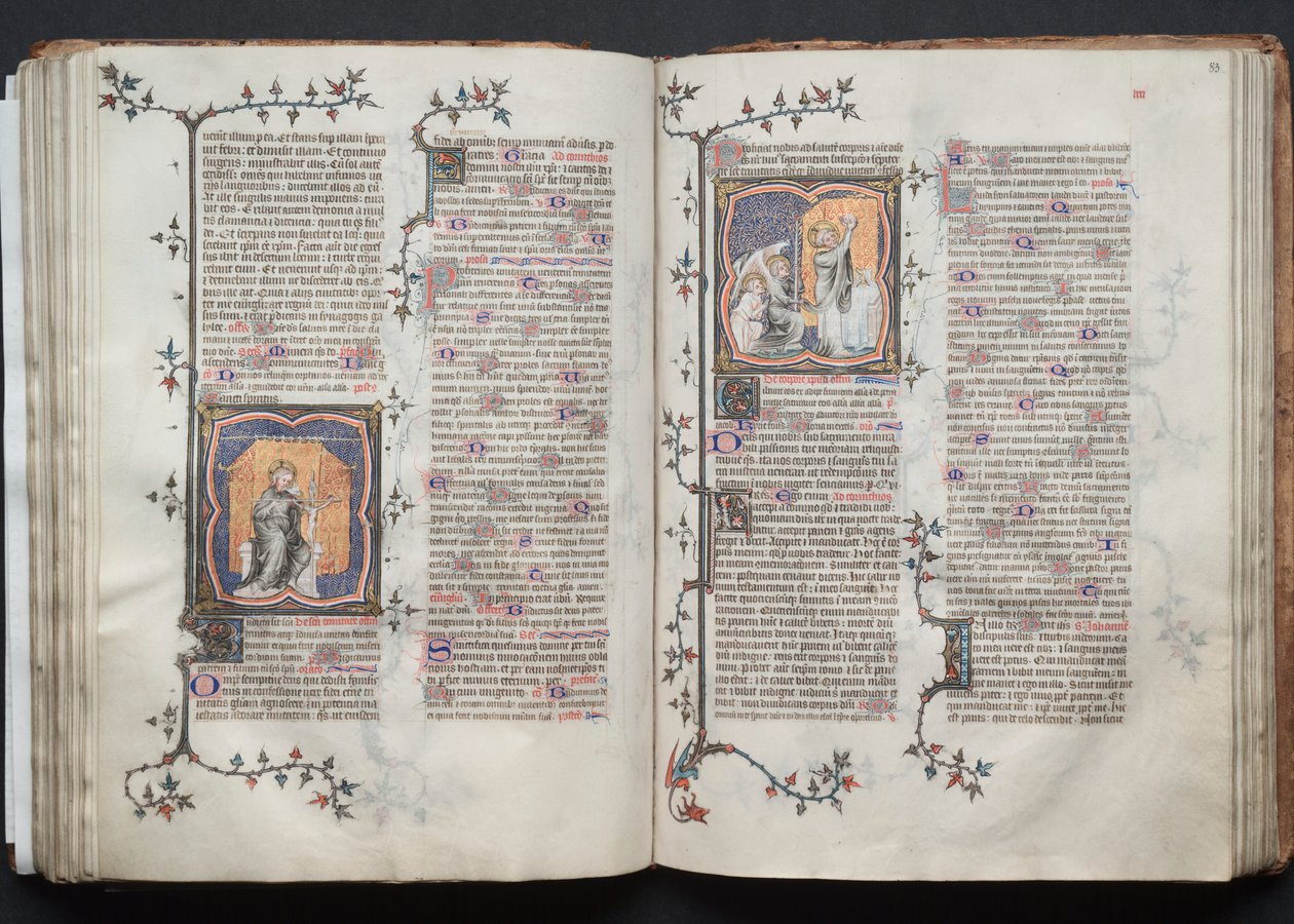 The Gotha Missal: Fol. 82v, De Drie-eenheid, ca. 1375 door Master of the Boqueteaux