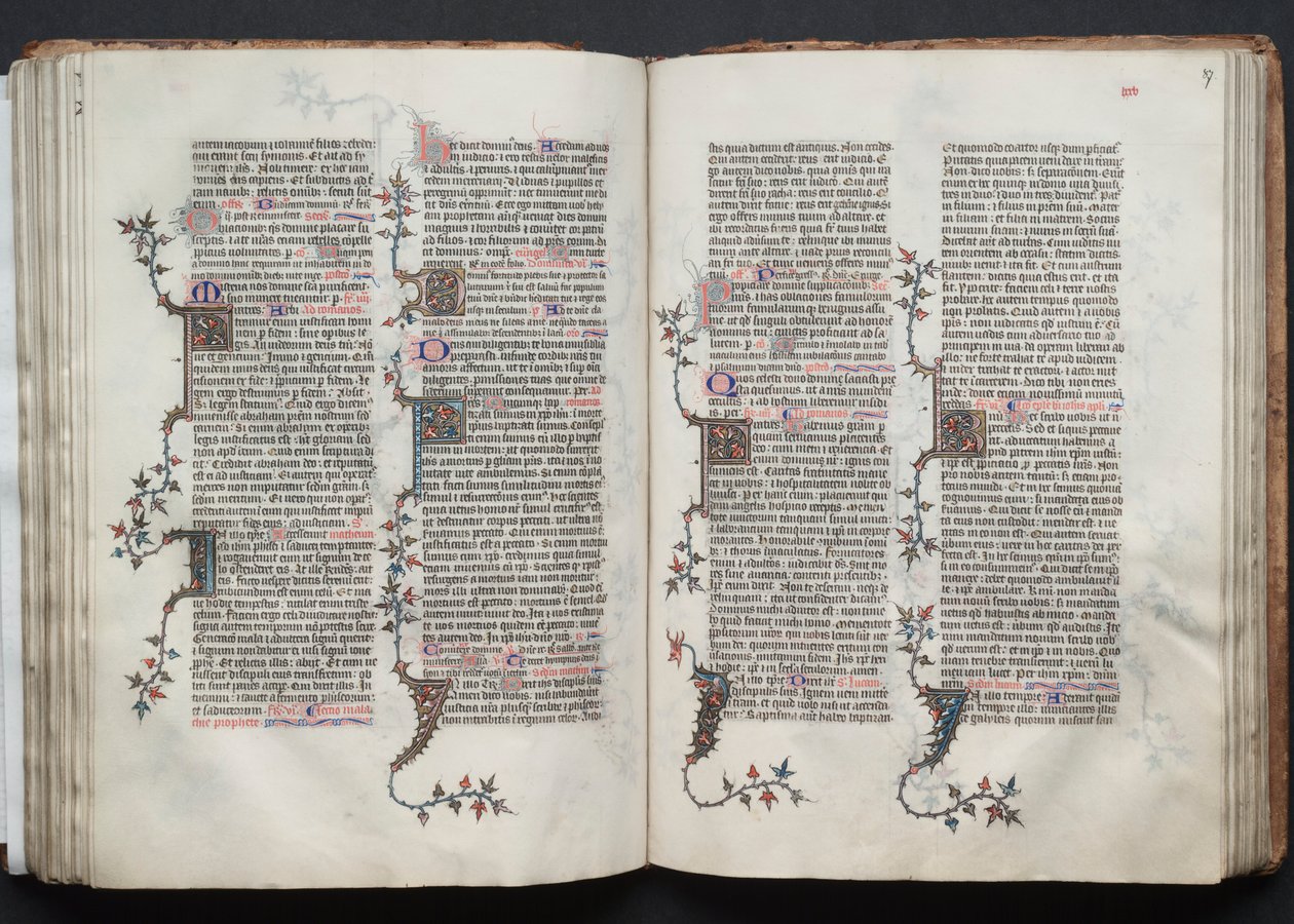 Het Gotha Missaal: Fol. 87r, Tekst door Master of the Boqueteaux
