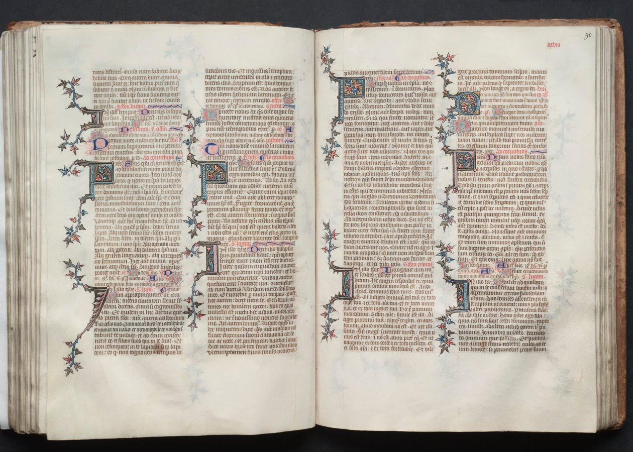 Het Gotha-missaal: Fol. 89v, tekst, c. 1375 door Master of the Boqueteaux