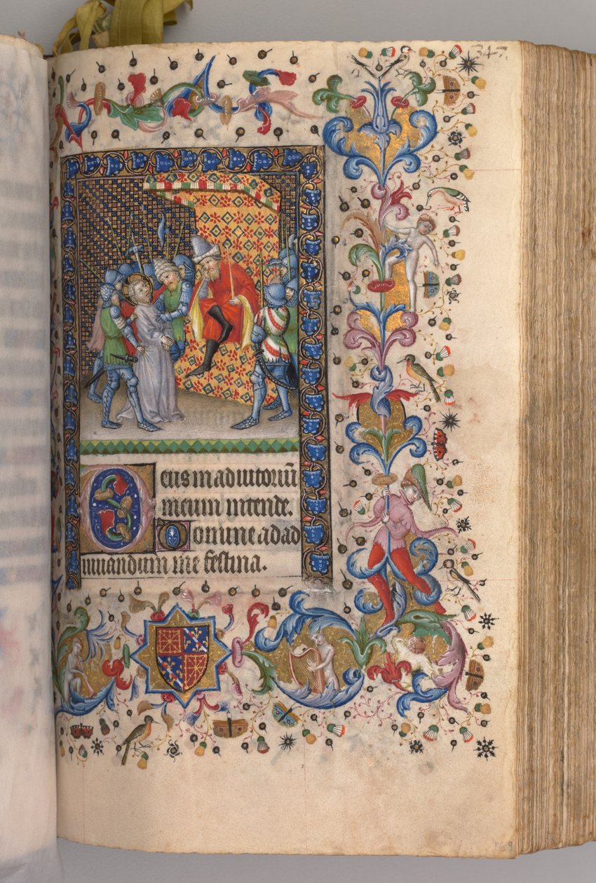 Getijden van Karel de Edele, koning van Navarra (1361-1425): fol. 169r, Christus voor Pilatus door Master of the Brussels Initials and Associates