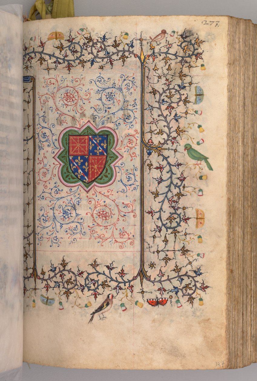 Uren van Karel de Edele, Koning van Navarra: fol. 137r, Wapen... door Master of the Brussels Initials and Associates