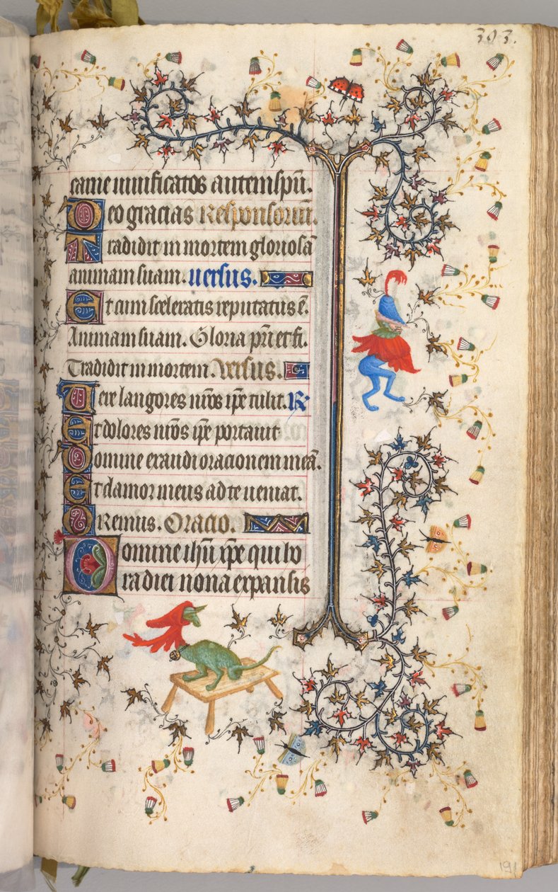 Getijdenboek van Karel de Edele, Koning van Navarra 1361-1425: fol. 191r, Tekst, c. 1405 door Master of the Brussels Initials and Associates