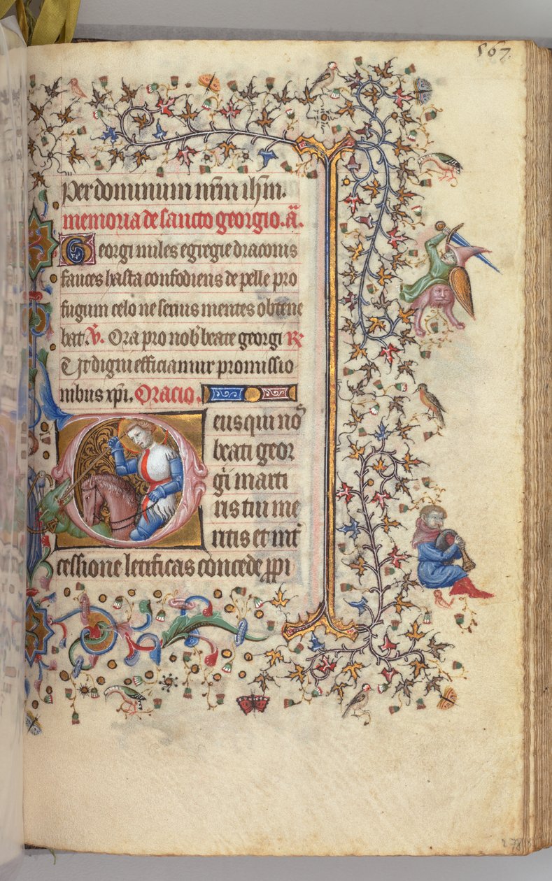 Getijdenboek van Karel de Edele, Koning van Navarra 1361-1425, fol. 278r, St. George, ca. 1405 door Master of the Brussels Initials and Associates