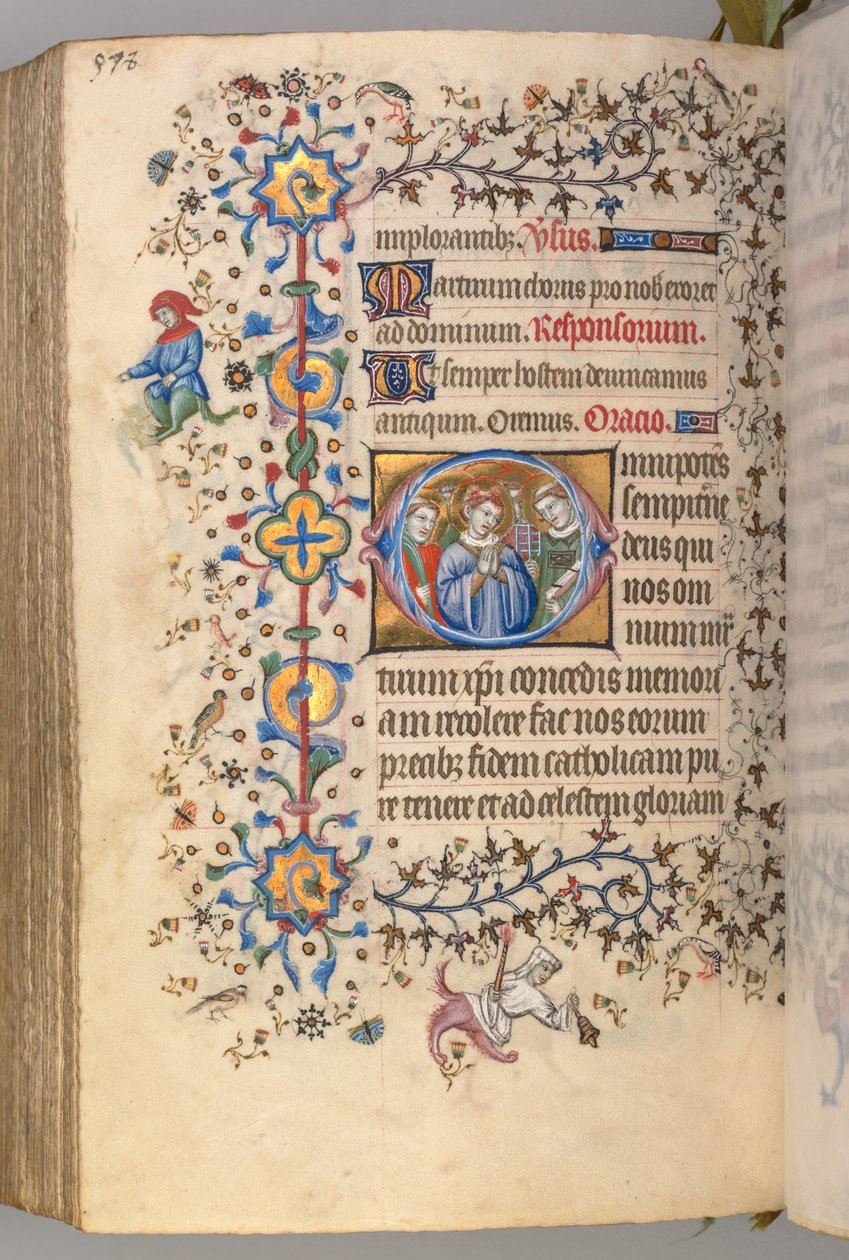 Getijdenboek van Karel de Edele, Koning van Navarra 1361-1425, fol. 283v, Martelaren: Onbekende Heilige door Master of the Brussels Initials and Associates