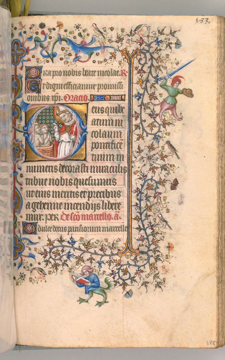Uren van Karel de Edele, Koning van Navarra 1361-1425, fol. 2865r, Sint-Nicolaas, ca. 1405 door Master of the Brussels Initials and Associates