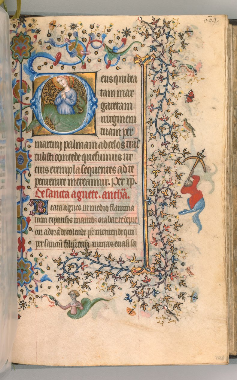 Getijdenboek van Karel de Edele, koning van Navarra 1361-1425, fol. 299a, St. Margaretha, c. 1405 door Master of the Brussels Initials and Associates