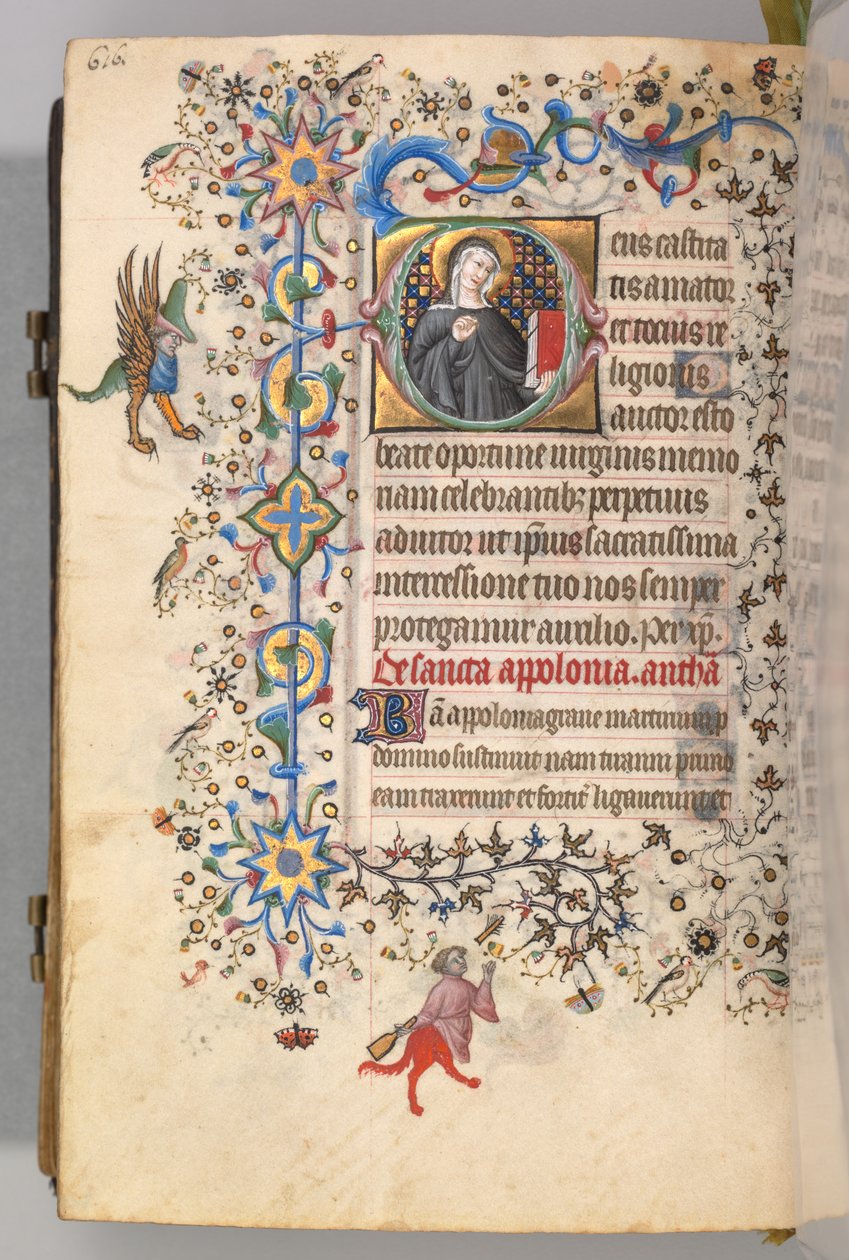 Getijdenboek van Karel de Edele, Koning van Navarra 1361-1425, fol. 302v, St. Opportune, c. 1405 door Master of the Brussels Initials and Associates