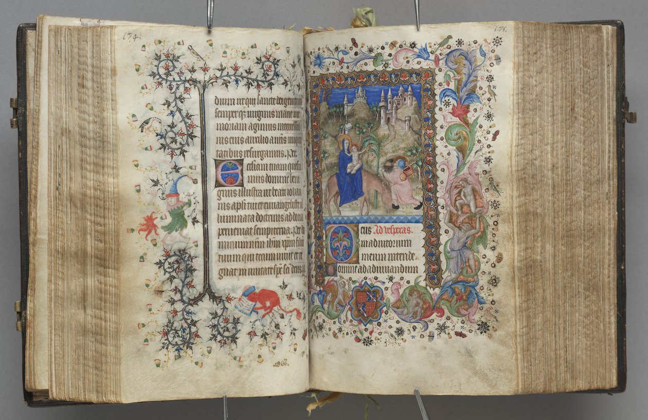 Uren van Karel de Edele, Koning van Navarra 1361-1425: fol. 87v, Tekst, ca. 1405 door Master of the Brussels Initials and Associates
