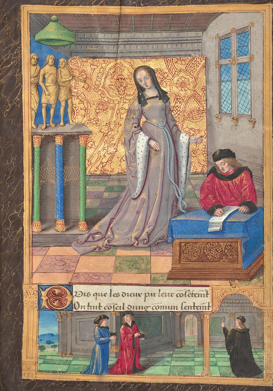 De weergaloze dame wordt uitgeroepen tot de mooiste vrouw door Master of the Chronique scandaleuse