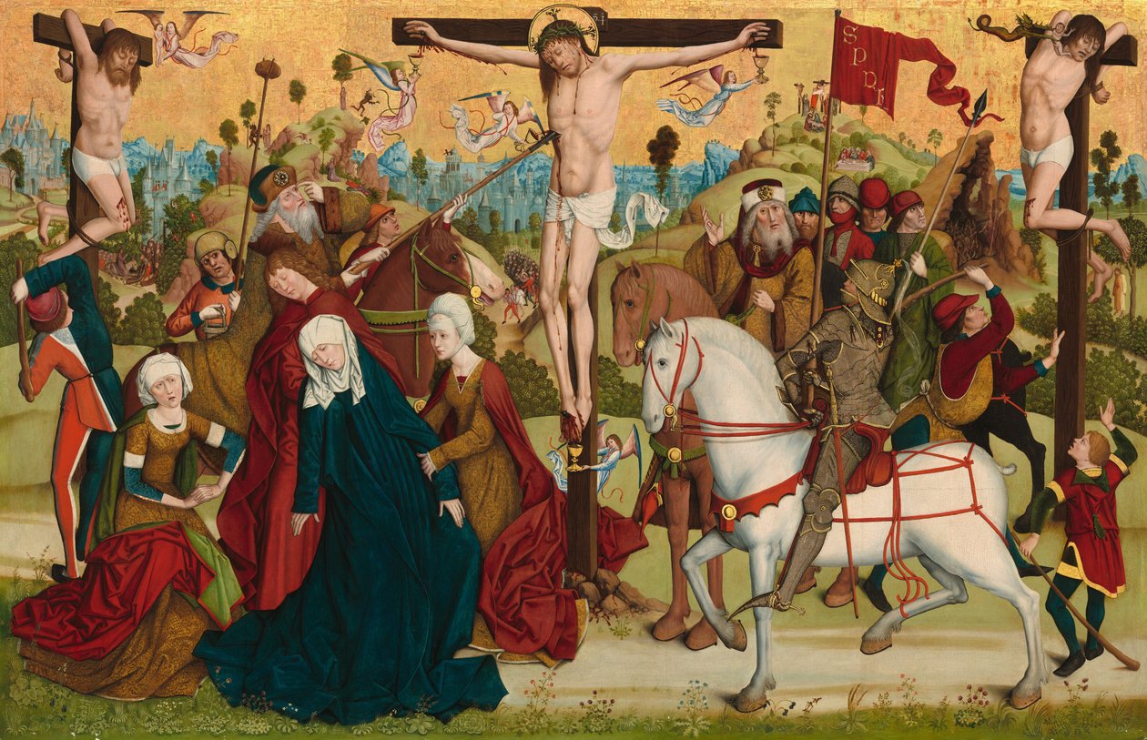 Calvarie, ca. 1470-1480 door Master of the Death of Saint