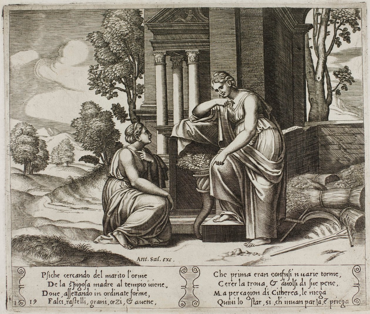 Ceres weigert Psyche hulp door Master of the Die