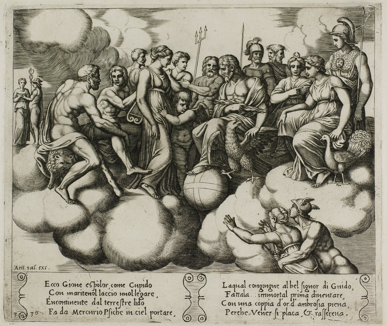 Venus en Cupido Pleiten voor Jupiter en Andere Goden door Master of the Die