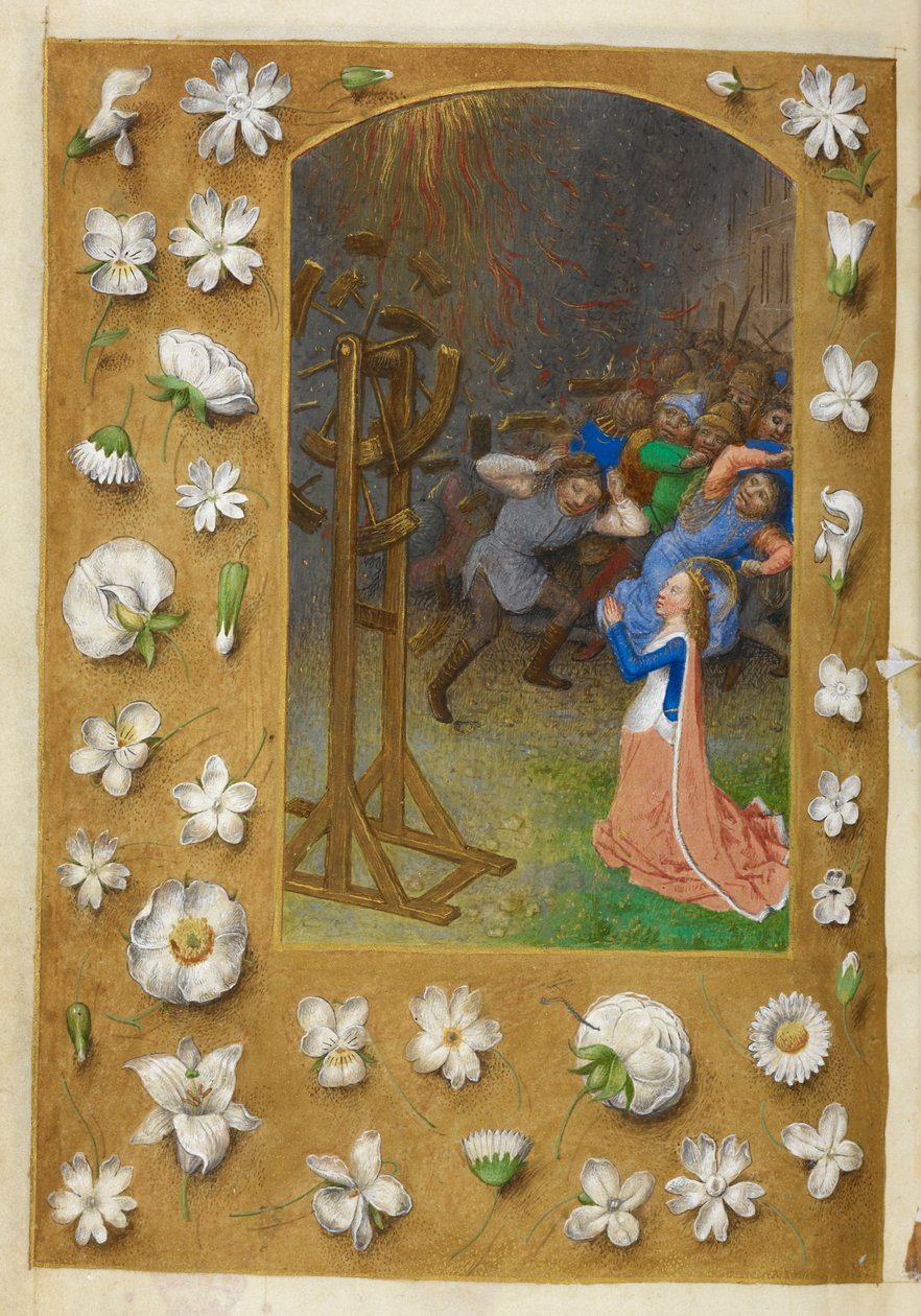 Het martelaarschap van Sint-Catharina door Master of the Dresden Prayer Books