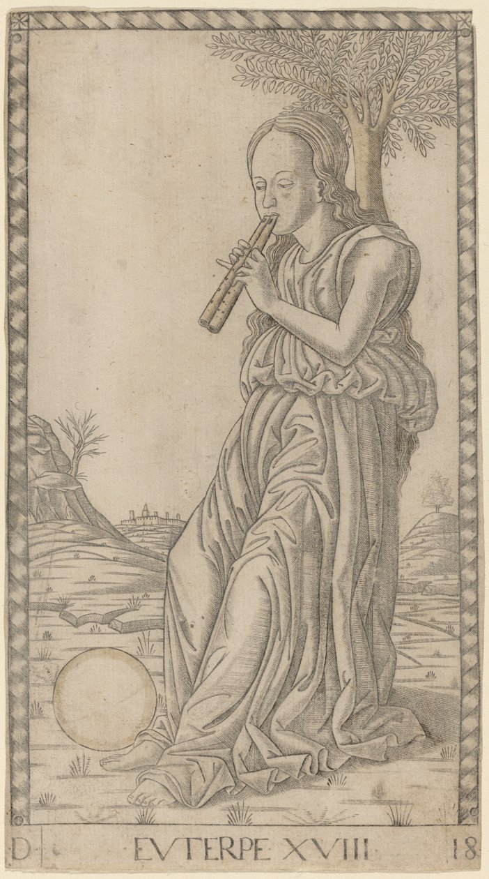 Euterpe door Master of the E Series Tarocchi