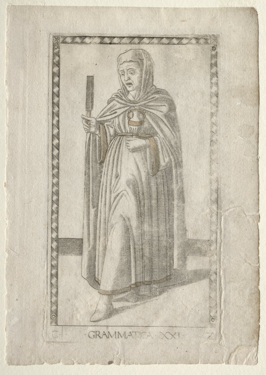 Grammatica (uit de Tarocchi-serie C: Vrije Kunsten, #21) door Master of the E Series Tarocchi