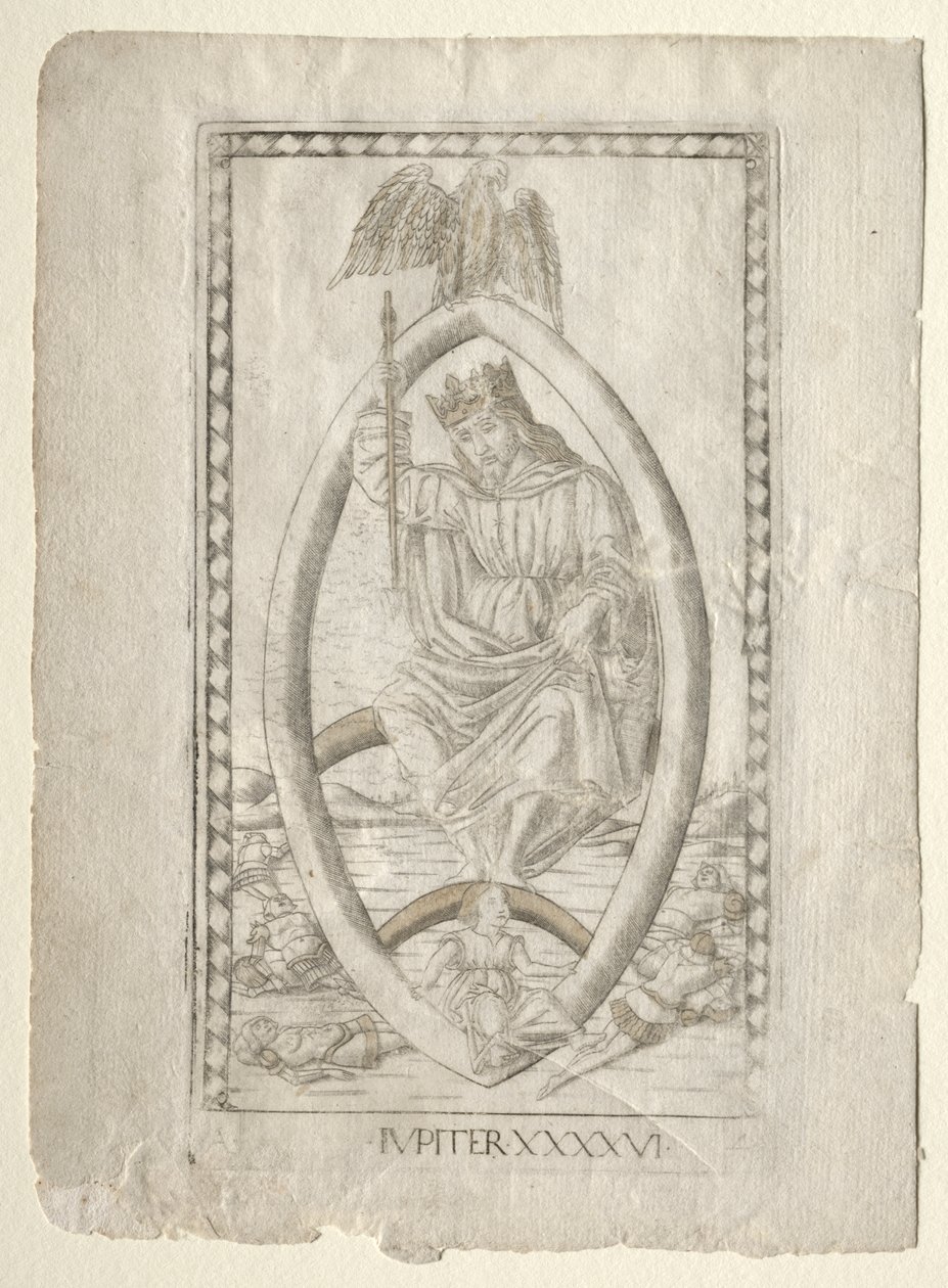 Jupiter (uit de Tarocchi, serie A: Firmamenten van het Universum, #46) door Master of the E Series Tarocchi