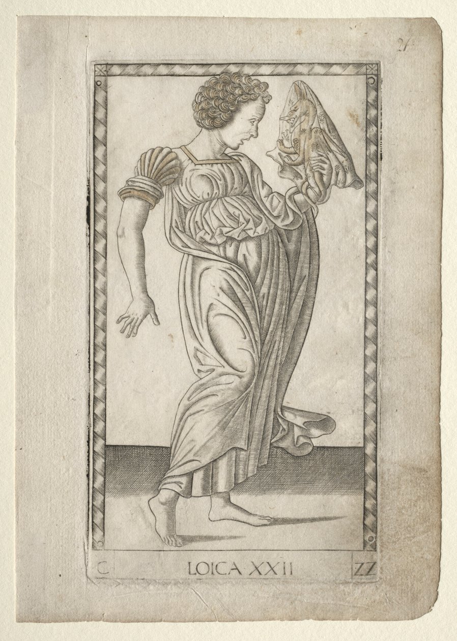Logica uit de Tarocchi, serie C: Vrije Kunsten, #22, voor 1467 door Master of the E Series Tarocchi