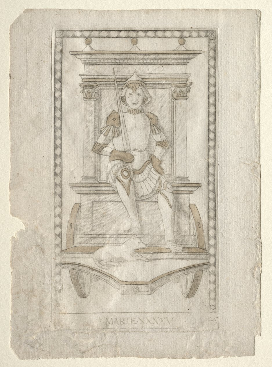 Mars (uit de Tarocchi, serie A: Firmamenten van het Universum, #45) door Master of the E Series Tarocchi