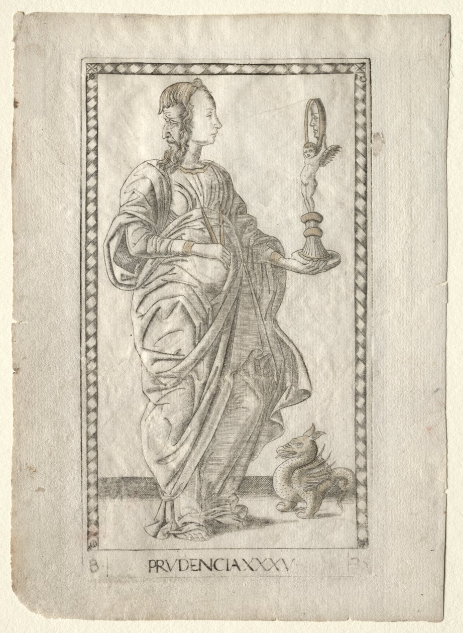 Voorzichtigheid (uit de Tarocchi, serie B: Kosmische Principes & Deugden, #35) door Master of the E Series Tarocchi
