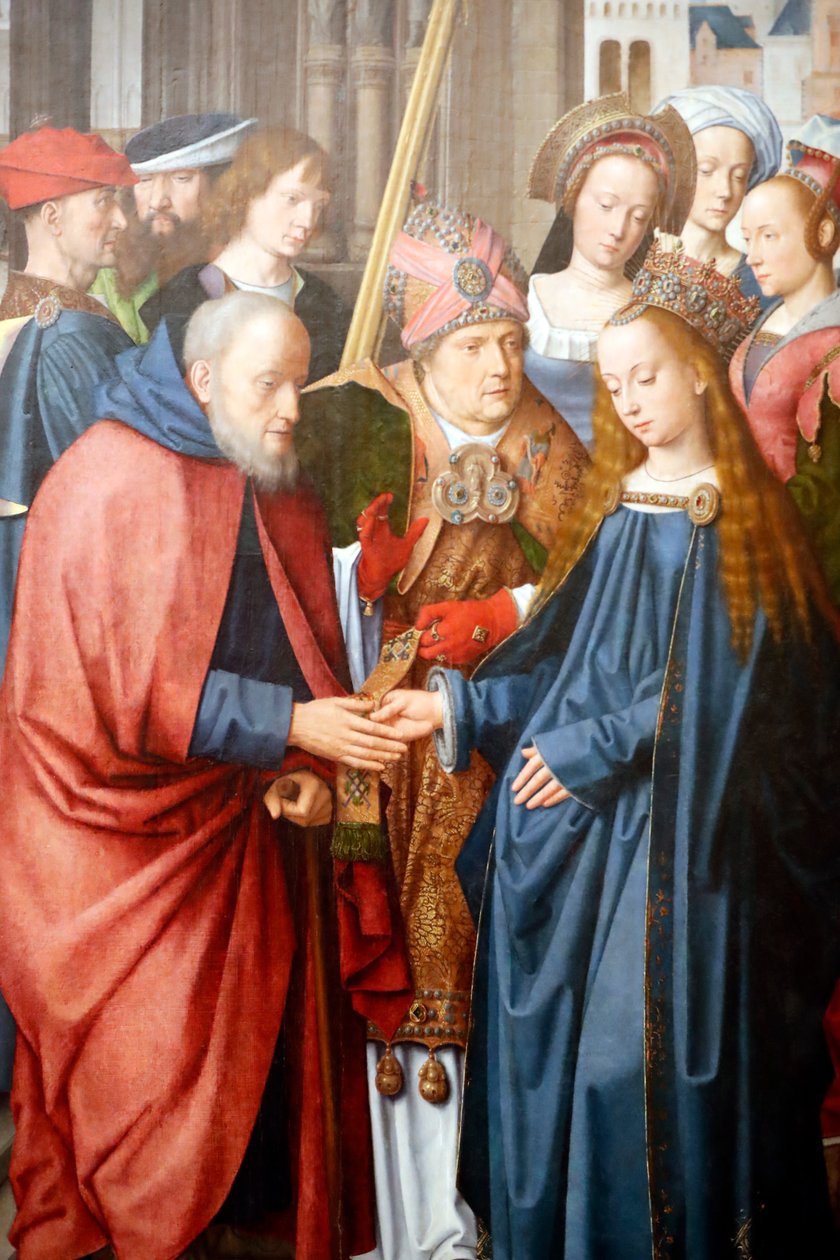 Evora Museum. Meester van het Evora altaarstuk. Het huwelijk van de Maagd en Jozef. Vlaamse school 1500. Portugal. door Master of the Evora Altarpiece