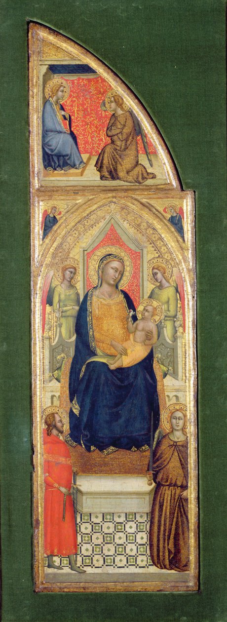 De heilige maagd met kind (olieverf op paneel) door Master of the Fabriano Altarpiece (attr. to)