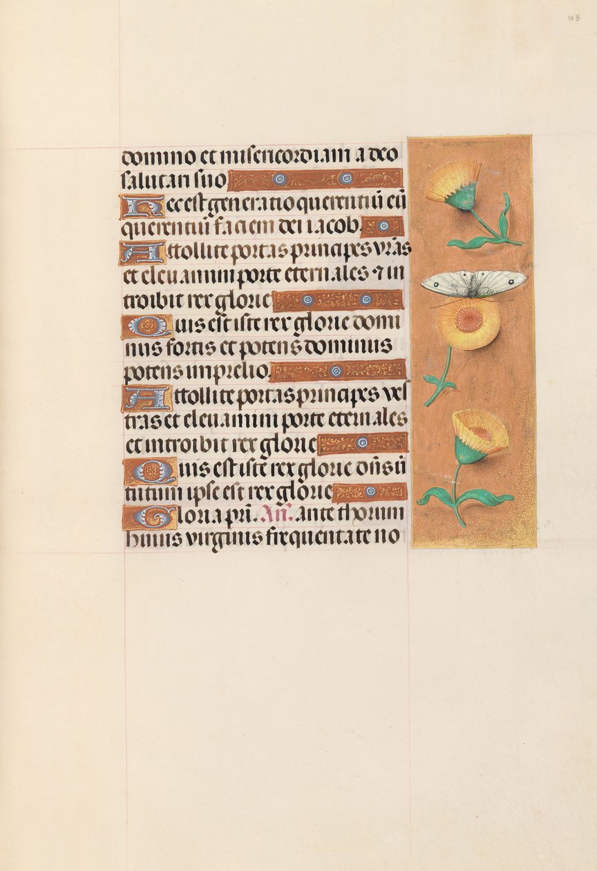 Getijdenboek van Koningin Isabella de Katholieke, Koningin van Spanje: Fol. 103r, ca. 1500 door Master of the First Prayerbook of Maximillian