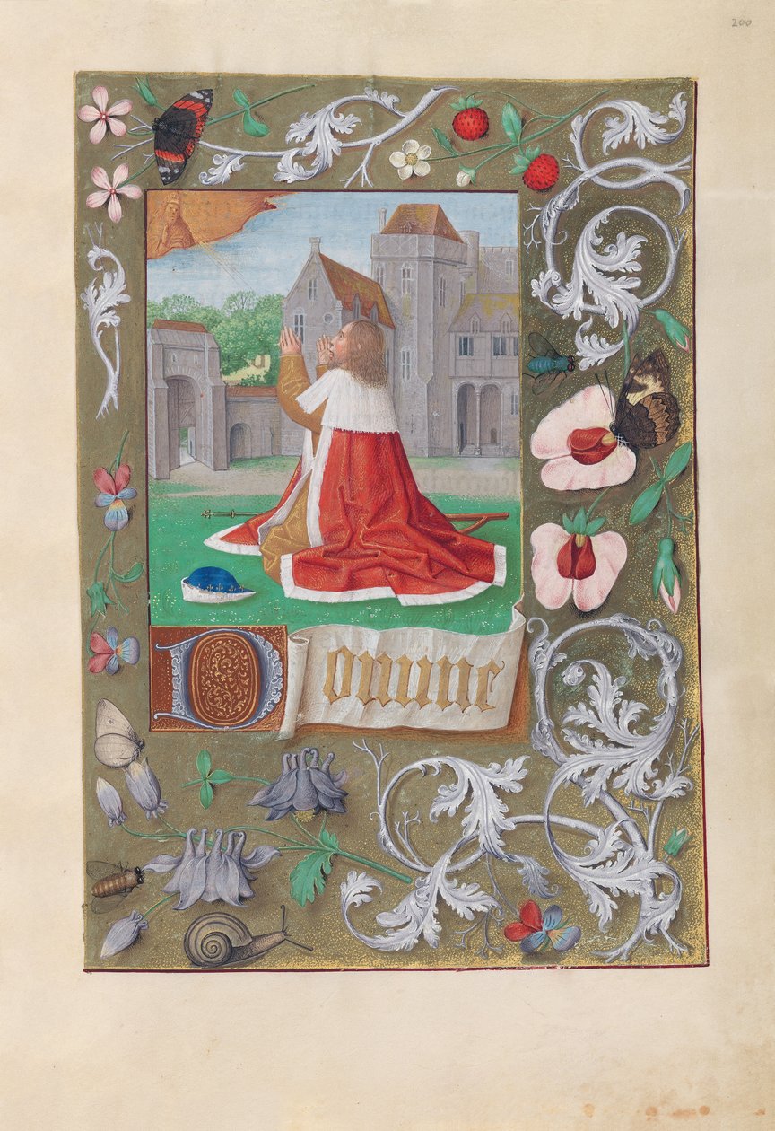 Getijdenboek van Koningin Isabella de Katholieke, Koningin van Spanje: Fol. 200r, David, ca. 1500 door Master of the First Prayerbook of Maximillian