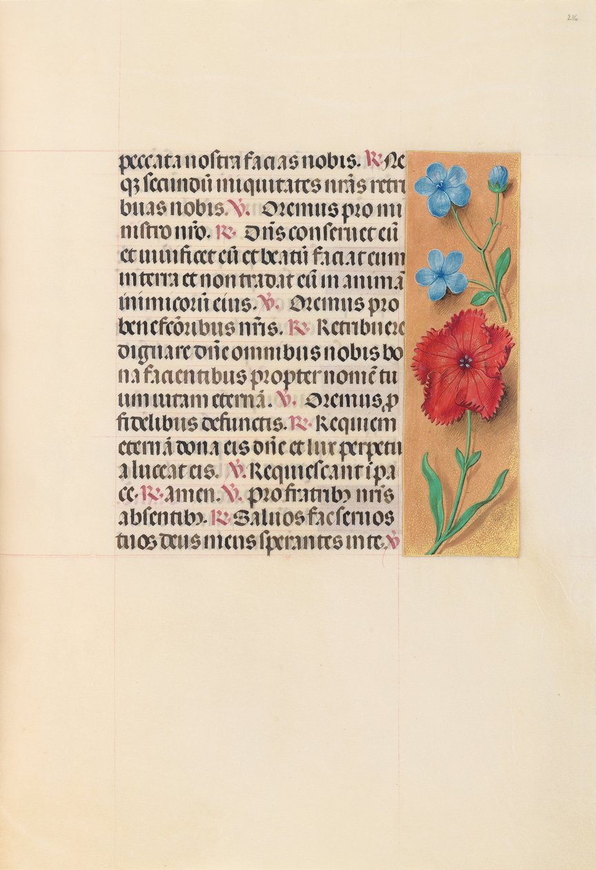 Getijdenboek van Koningin Isabella de Katholieke, Koningin van Spanje: Fol. 216r, circa 1500 door Master of the First Prayerbook of Maximillian