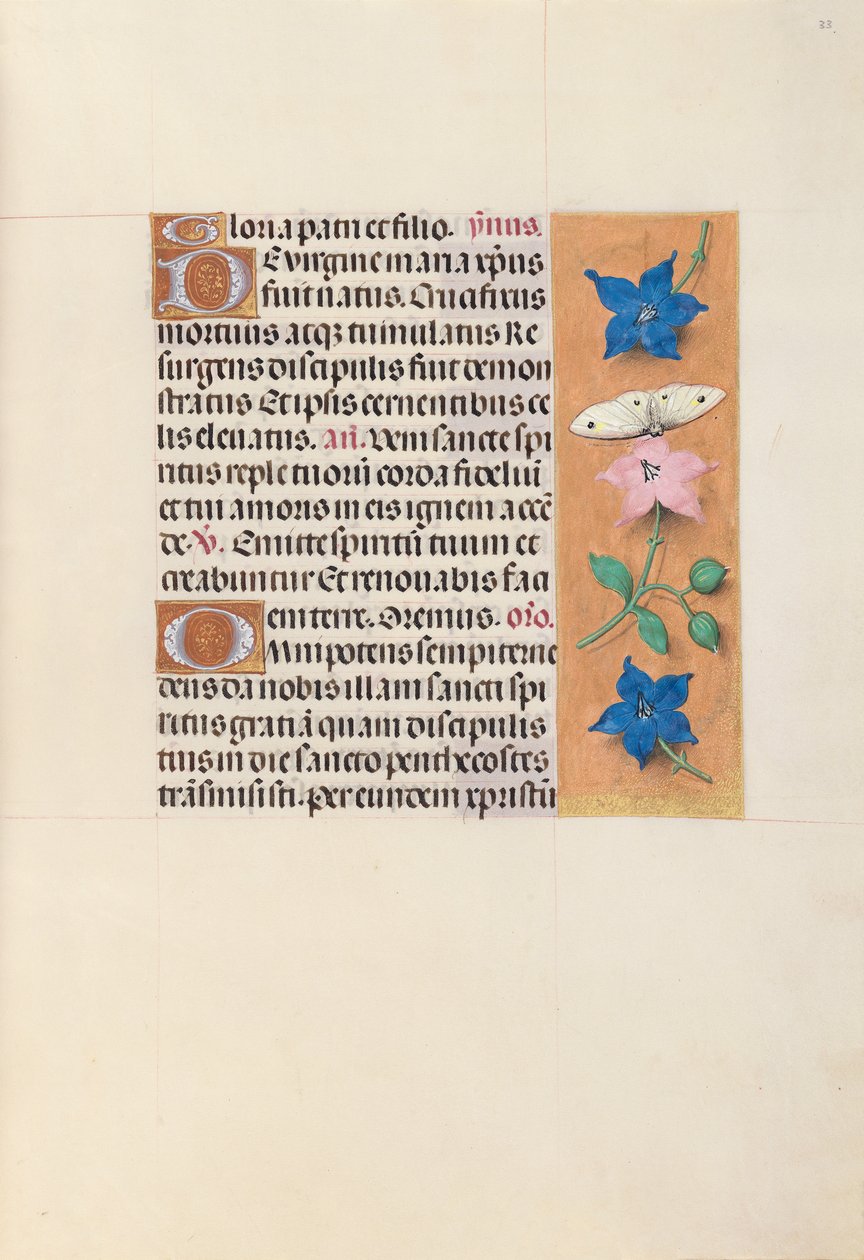 Getijdenboek van koningin Isabella de Katholieke, koningin van Spanje: Fol. 33r door Master of the First Prayerbook of Maximillian