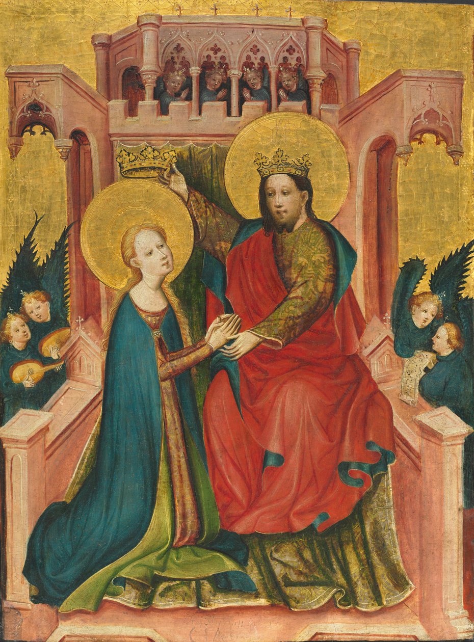 Kroning van de Maagd door Master of the Fröndenberg Altarpiece
