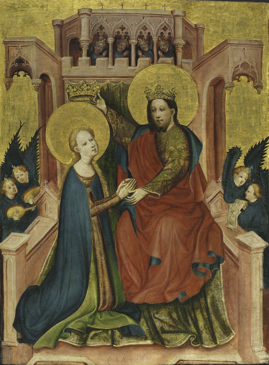 Kroning van de Maagd door Master of the Fröndenberg Altarpiece