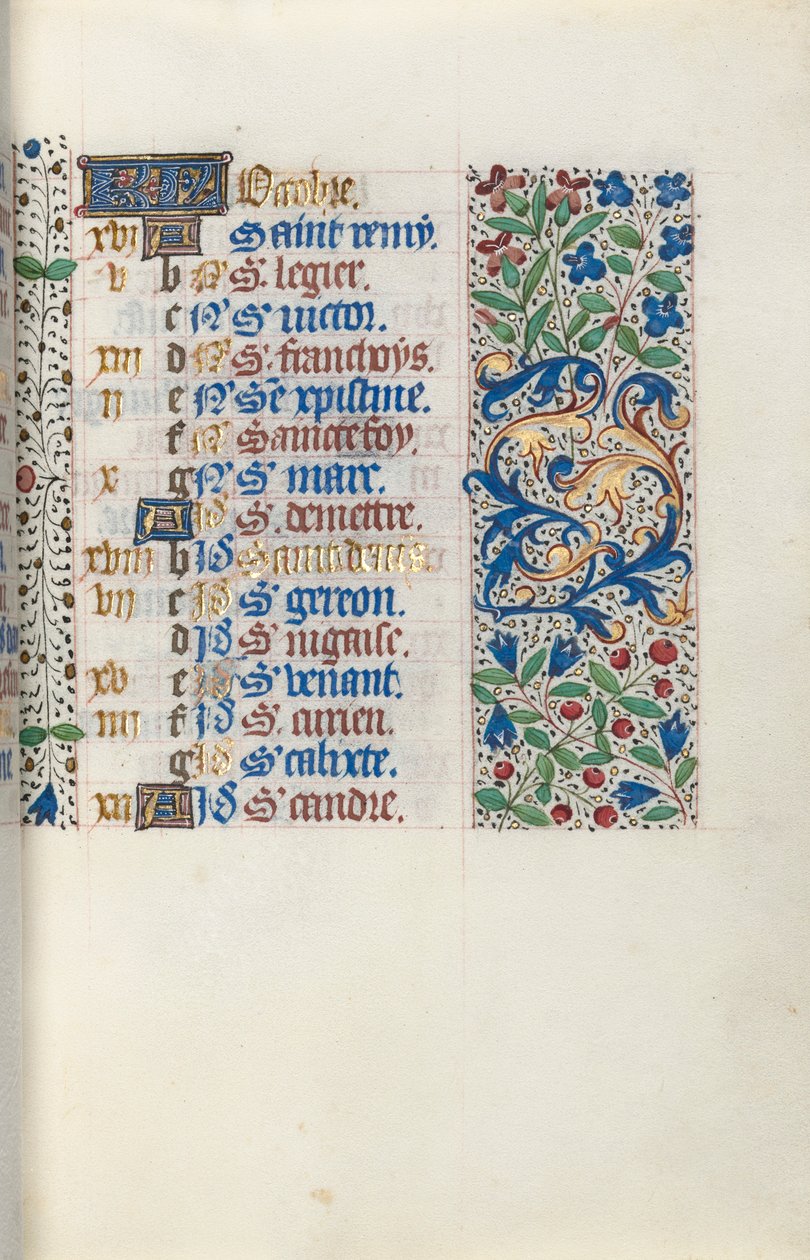 Getijdenboek Gebruik van Rouen: fol. 10r, c. 1470 door Master of the Geneva Latini