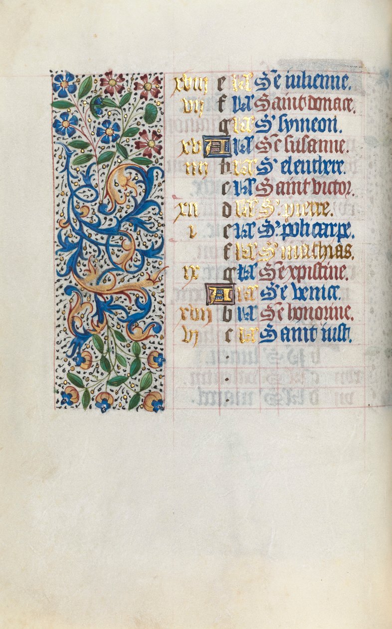 Getijdenboek Gebruik van Rouen: fol. 2v door Master of the Geneva Latini