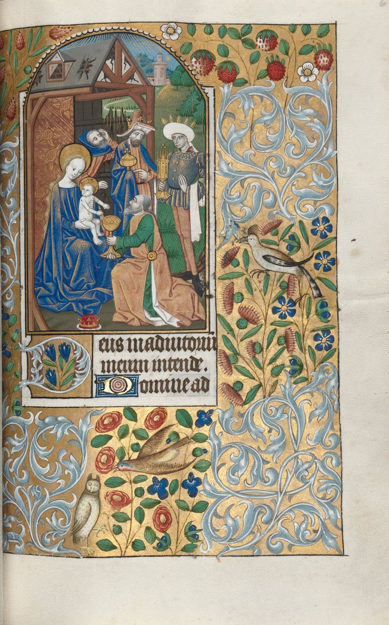 Getijdenboek Gebruik van Rouen: fol. 64r, Aanbidding van de Wijzen, ca. 1470 door Master of the Geneva Latini