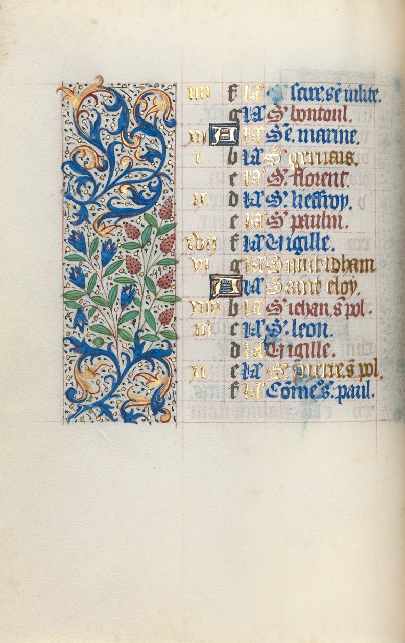 Getijdenboek Gebruik van Rouen: fol. 6v door Master of the Geneva Latini