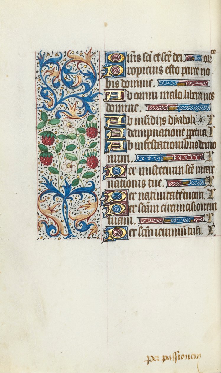 Getijdenboek Gebruik van Rouen: fol. 94v, c. 1470 door Master of the Geneva Latini