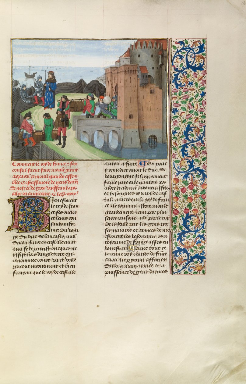 Koning Karel VI van Frankrijk bereidt zich voor op oorlog met Engeland door Master of the Getty Froissart