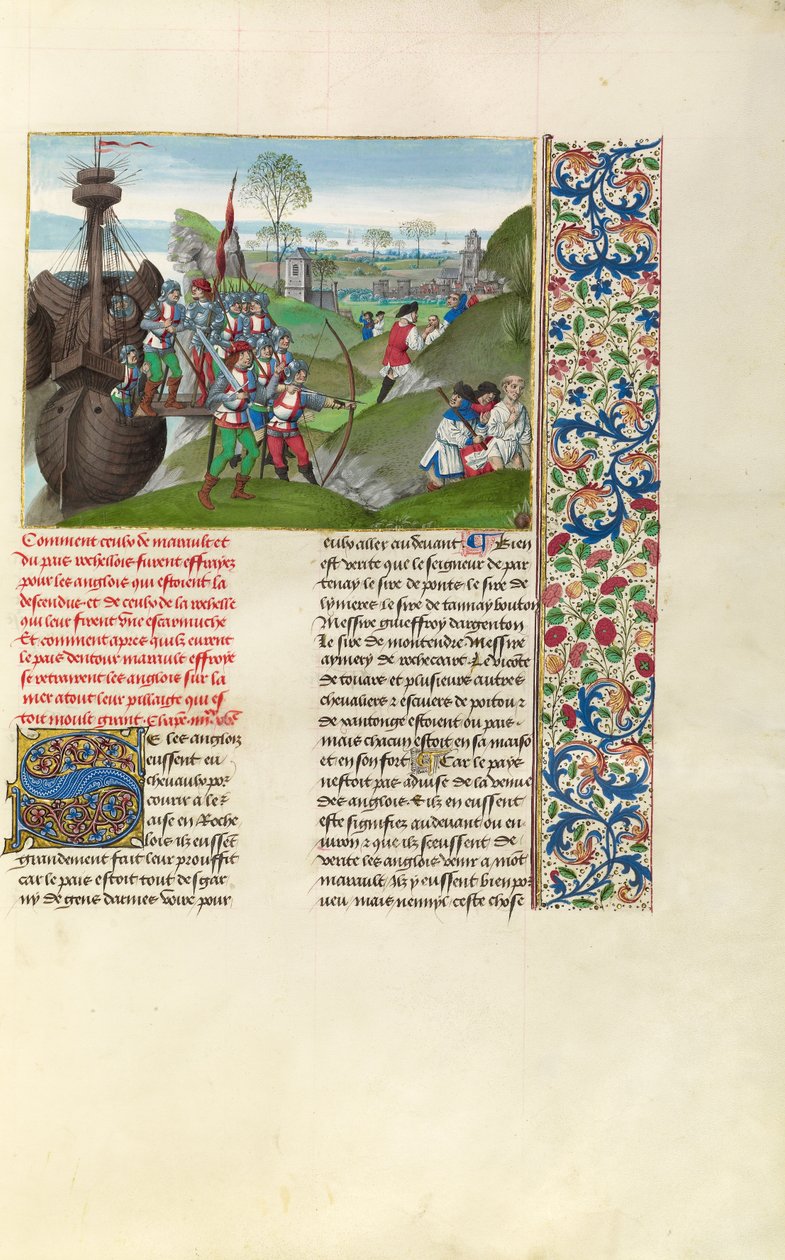 De Engelsen belegeren La Rochelle door Master of the Getty Froissart