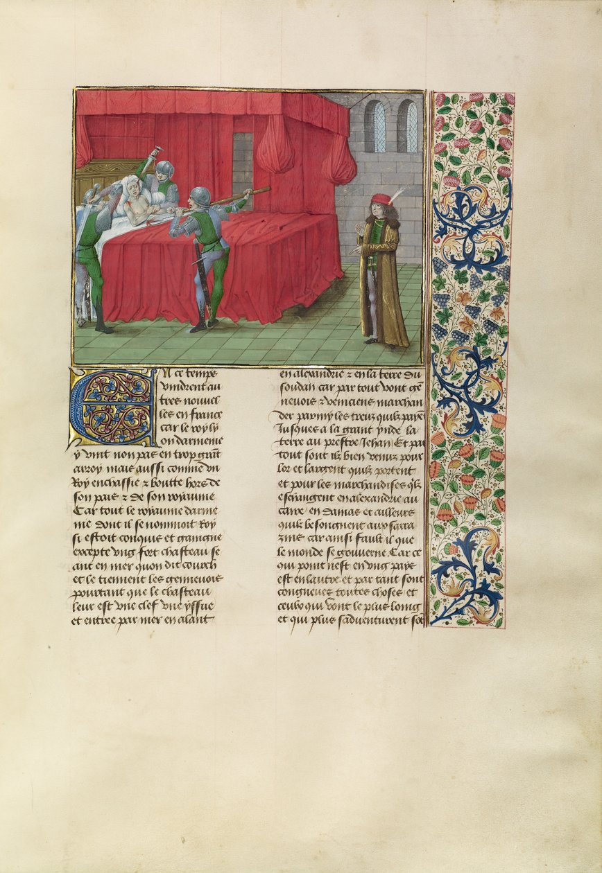 De koning van Cyprus gedood door de vervolgers van zijn broers door Master of the Getty Froissart