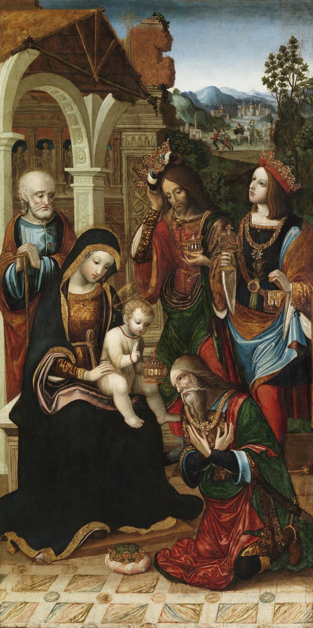 De aanbidding der wijzen, ca. 1503-10 door Master of the Glasgow Adoration