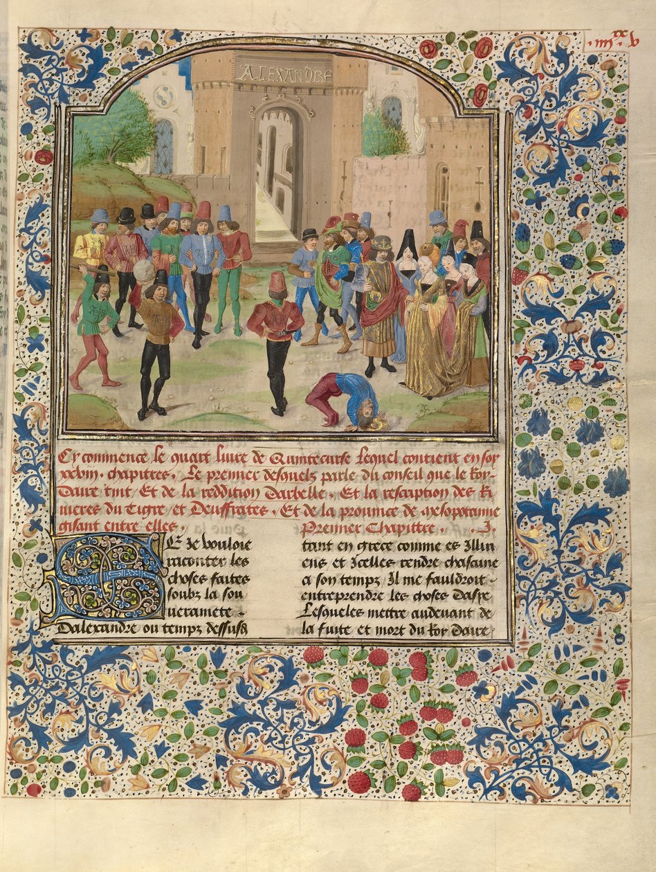 De concurrentie in Sittacene en de verzachting van Sisigambis door Master of the Jardin de vertueuse consolation