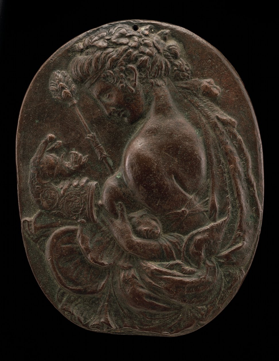 Een Bacchante, laat 15e of vroeg 16e eeuw door Master of the Martelli Mirror